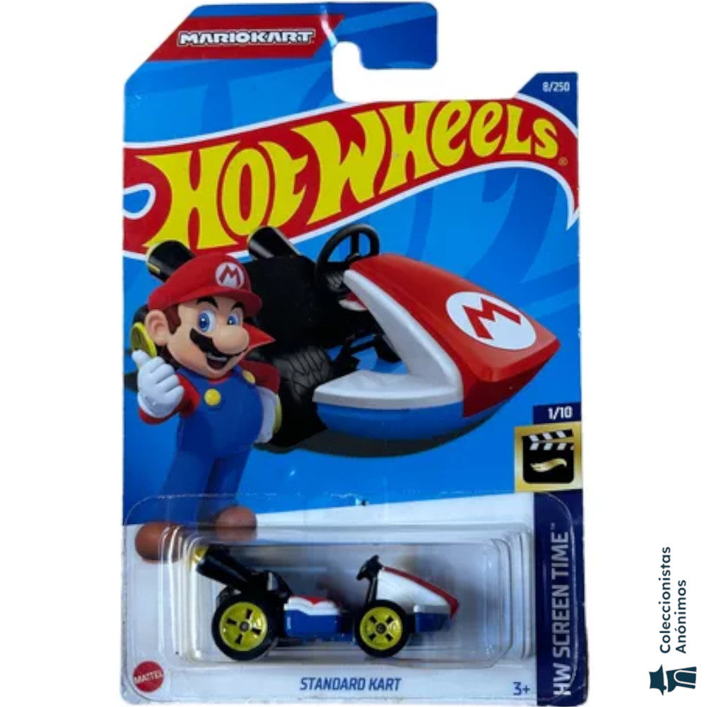 Hot Wheels Standard Kart - Mario Kart HW Screen Time 8/10 (166/250) 2021 Short Card, Scala 1:64
