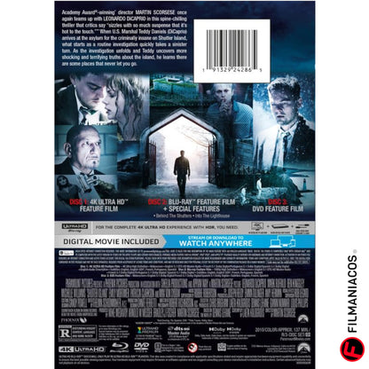 PRE-VENTA: Shutter Island (2010) (Empaque de DVD) [4K Ultra HD + Blu-ray + DVD]