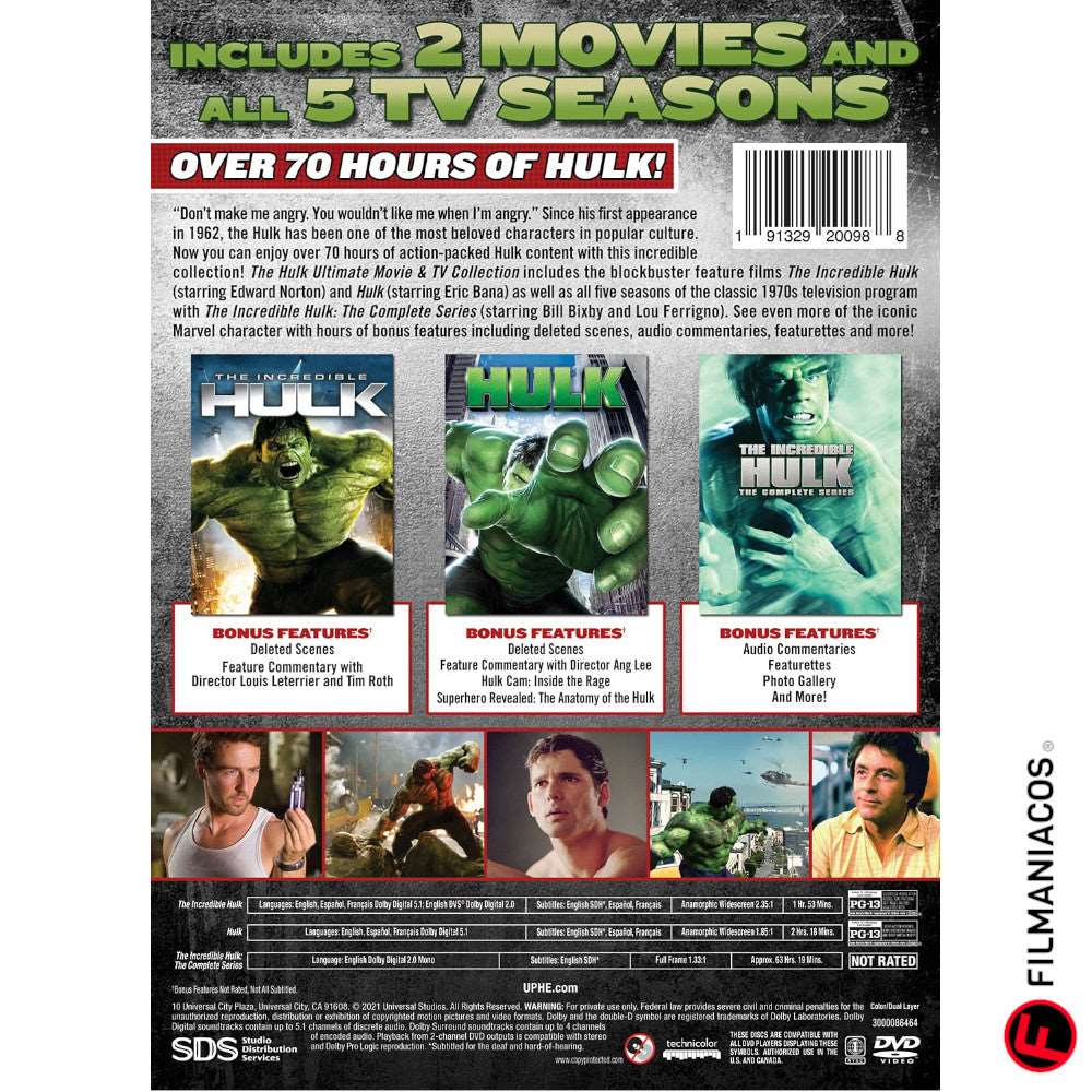 The Hulk: Ultimate Movie & TV Collection (1977-2008) [DVD]