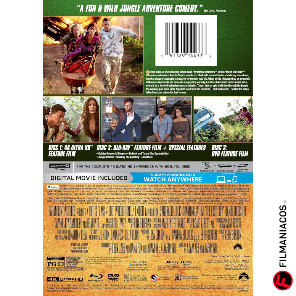 PRE-VENTA: The Lost City (2022) (Empaque de DVD) [4K Ultra HD + Blu-ray + DVD]