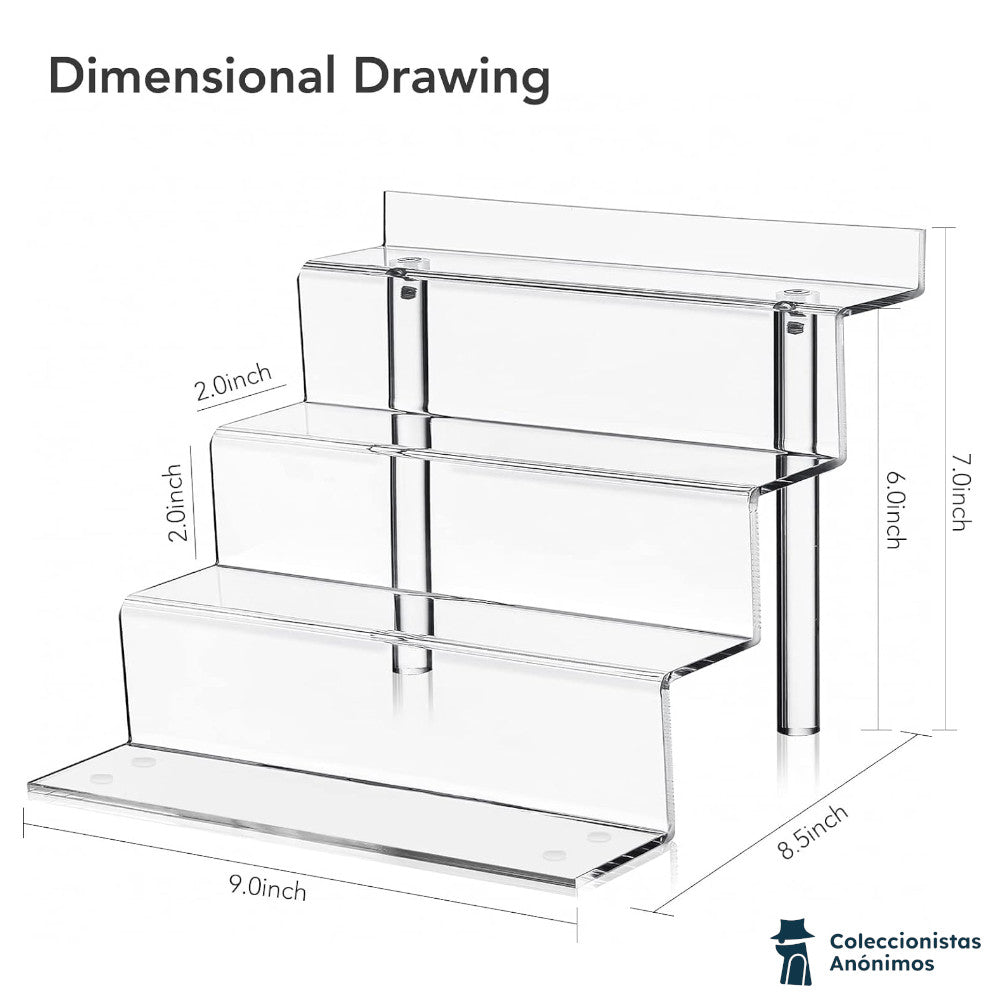 Estante acrílico organizador de figuras (23x18 cms.)