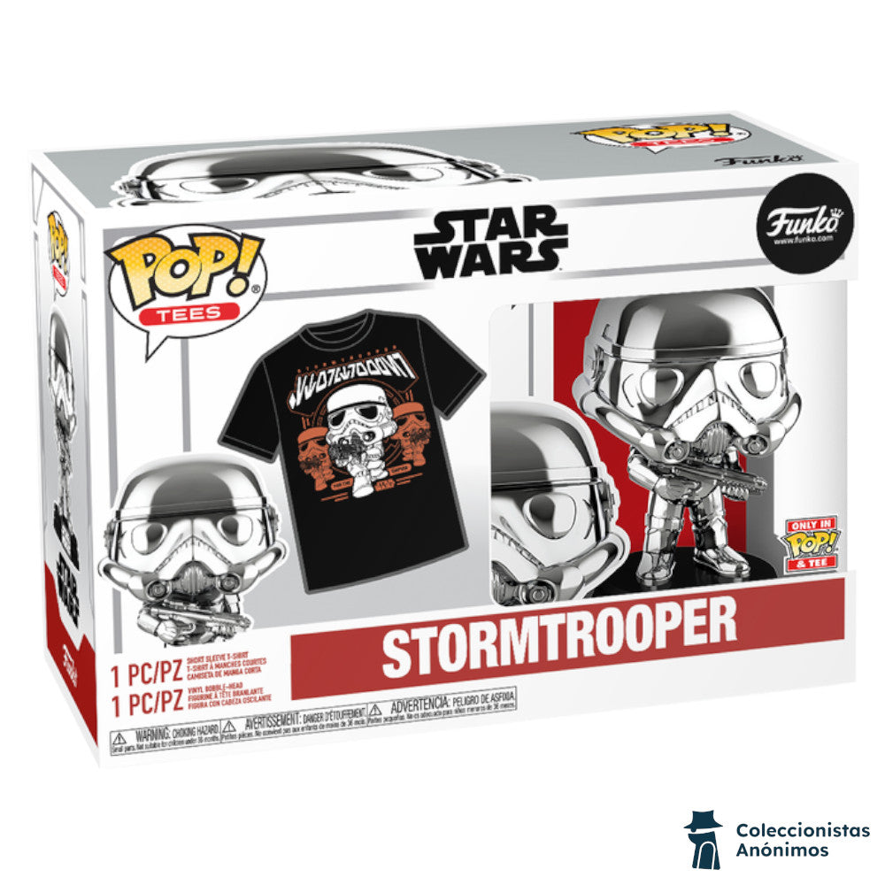 Star Wars Stormtrooper (Metallic) (Figura + Polo Funko Pop! Tees)