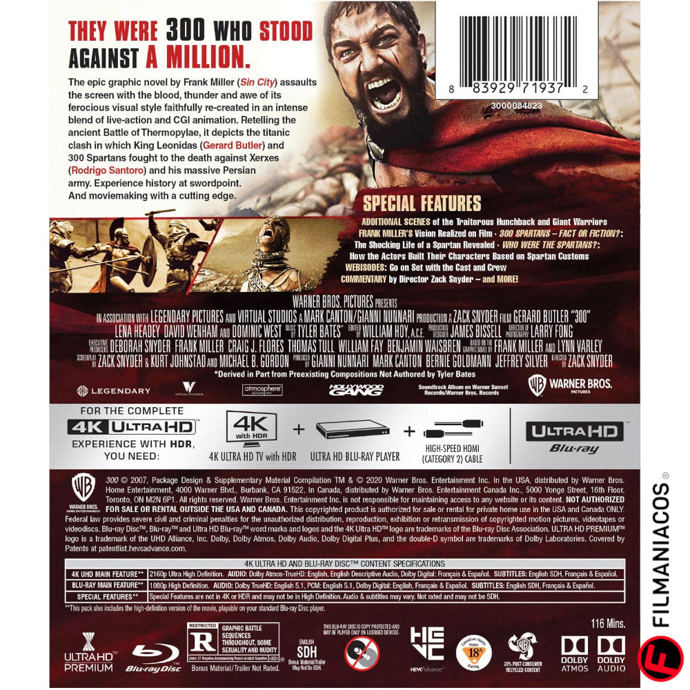 300 (2007) [4K Ultra HD + Blu-ray]