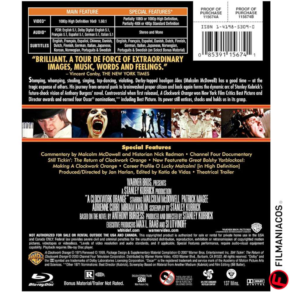 A Clockwork Orange (1971) [Blu-ray]