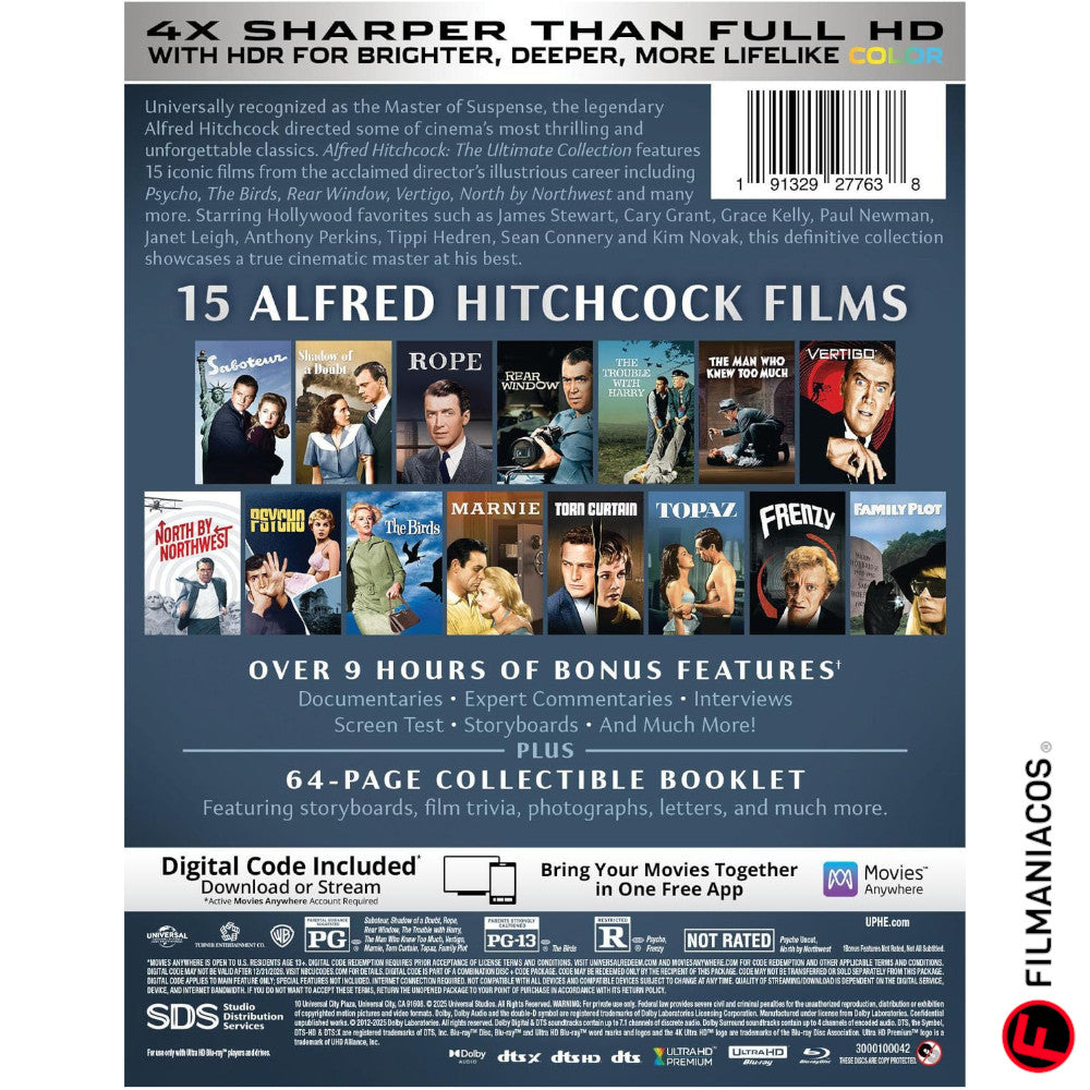 PRE-VENTA: Alfred Hitchcock: The Ultimate Collection (1942-1976) [4K Ultra HD]