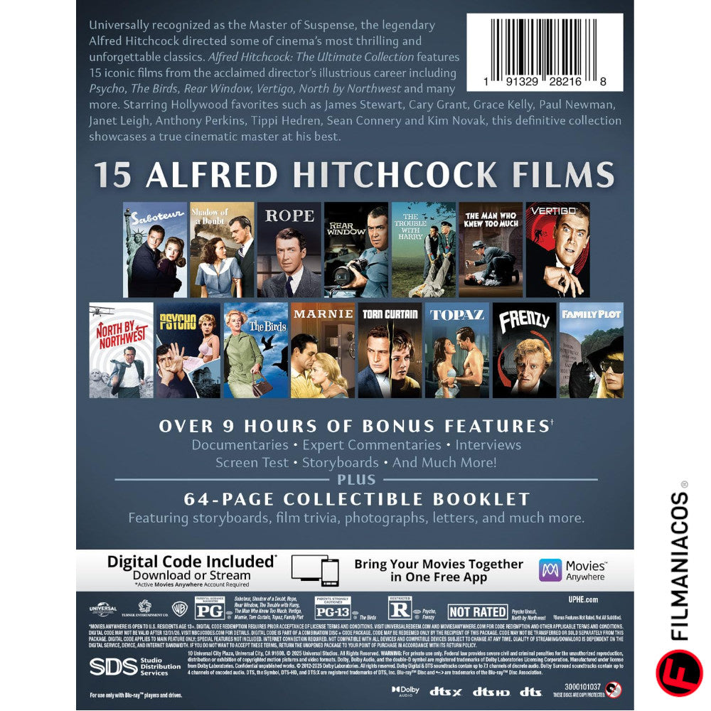 PRE-VENTA: Alfred Hitchcock: The Ultimate Collection (1942-1976) [Blu-ray]