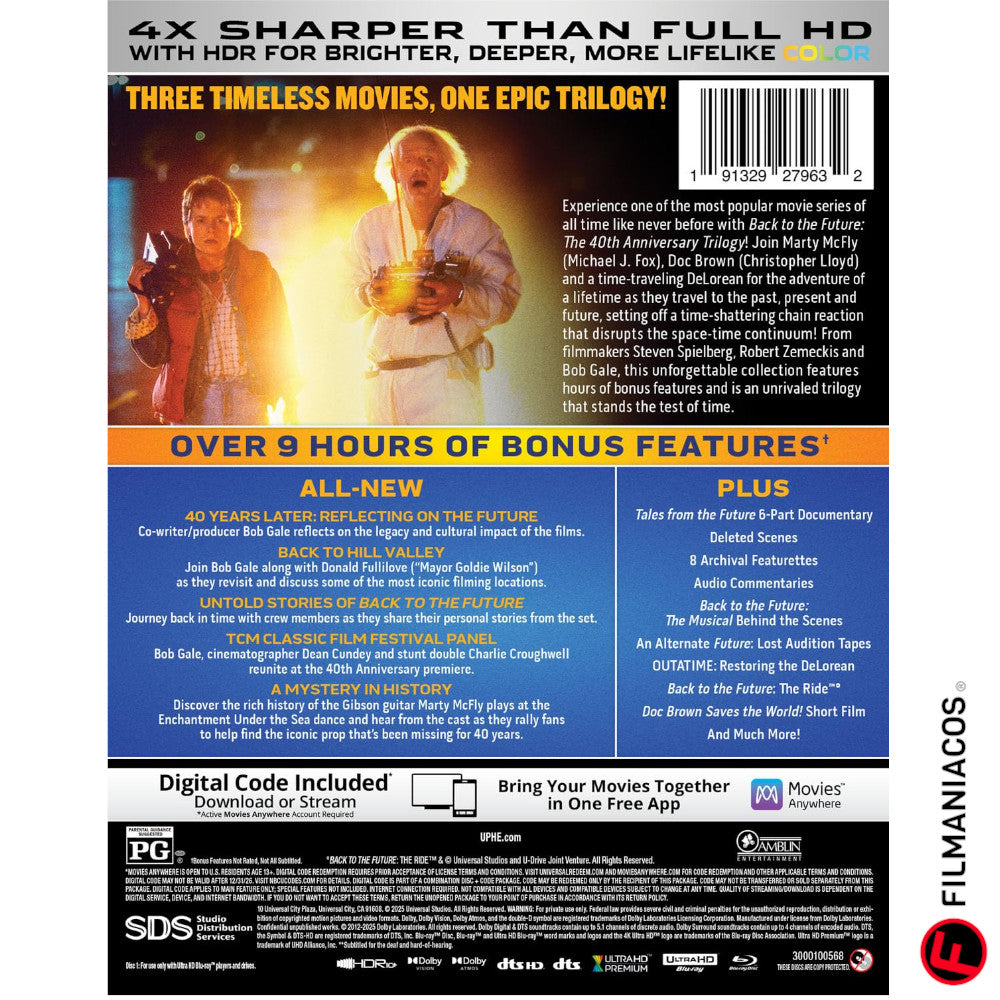PRE-VENTA: Back to the Future: Trilogy (1985-1990) (40th Anniversary) [4K Ultra HD + Blu-ray]