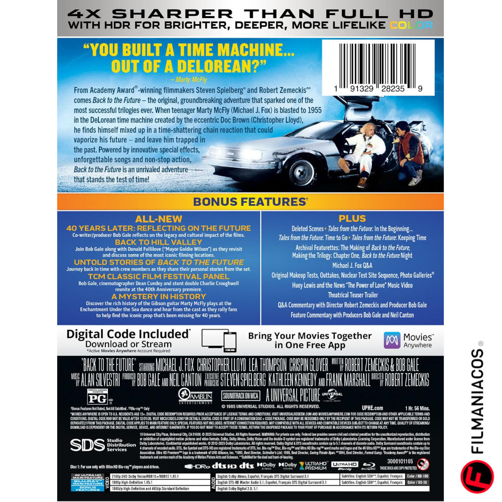 PRE-VENTA: Back to the Future (1985) (Steelbook) [4K Ultra HD + Blu-ray]