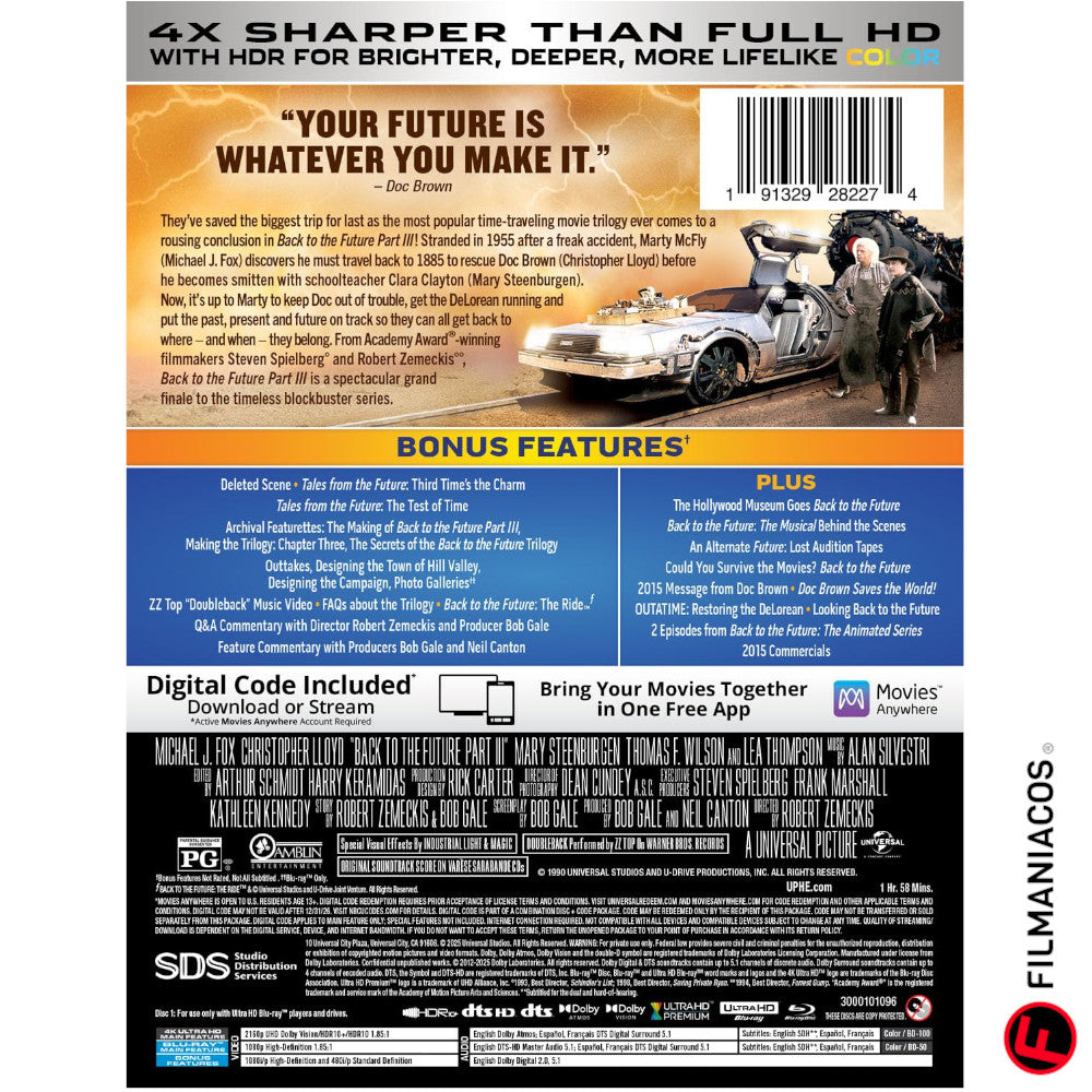 PRE-VENTA: Back to the Future - Part III (1990) (Steelbook) [4K Ultra HD + Blu-ray]