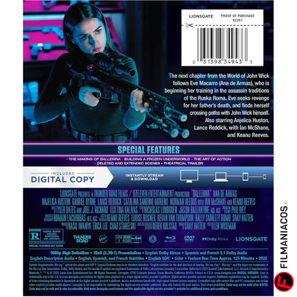 PRE-VENTA: Ballerina: From The World Of John Wick (2025) [Blu-ray + DVD]