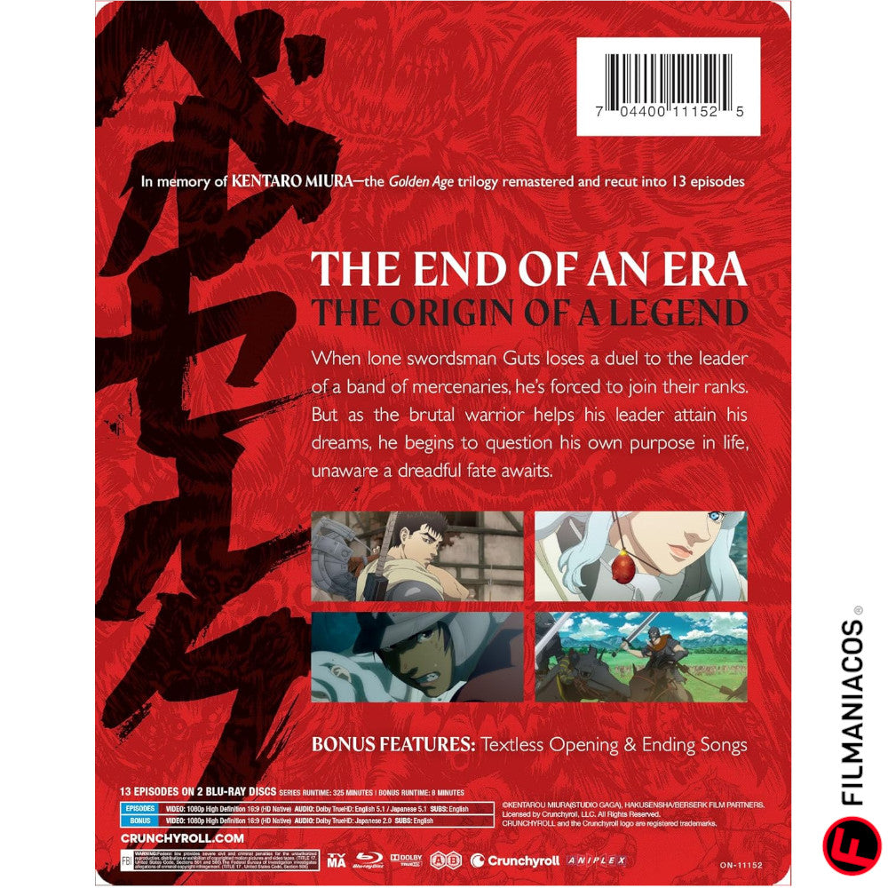 PRE-VENTA: Berserk: The Golden Age Arc - Memorial Edition (2022) (Steelbook) [Blu-ray]