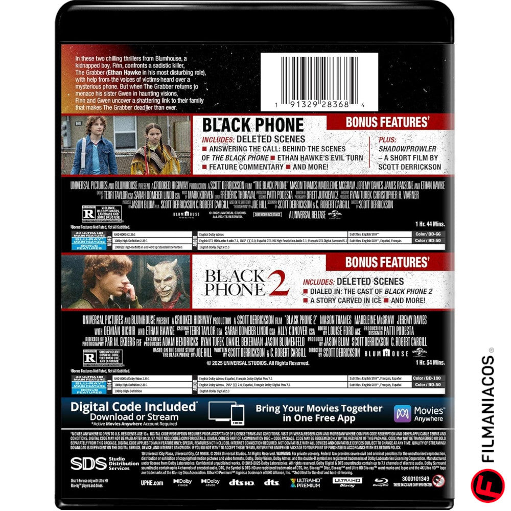 PRE-VENTA: Black Phone: 2-Movie Collection (2021-2025) [4K Ultra HD]