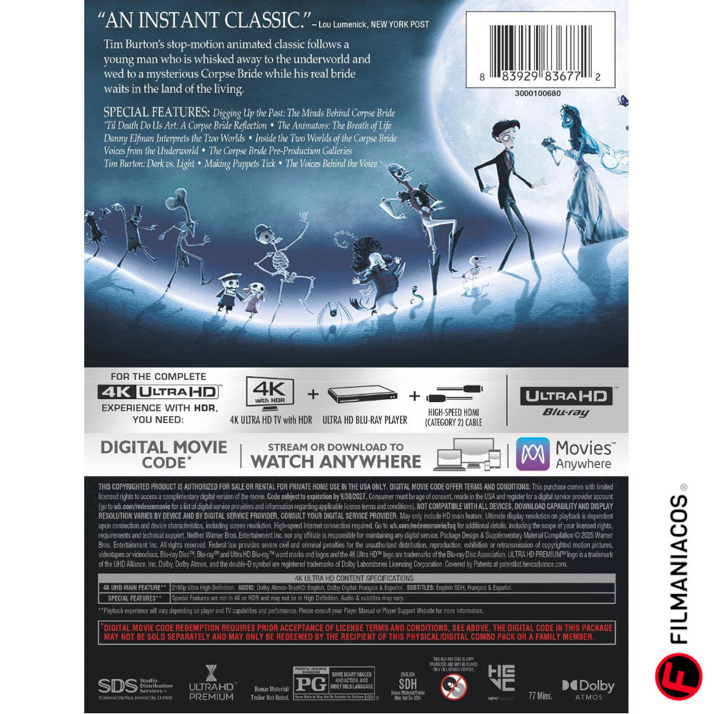 PRE-VENTA: Corpse Bride (2005) (Steelbook) [4K Ultra HD]