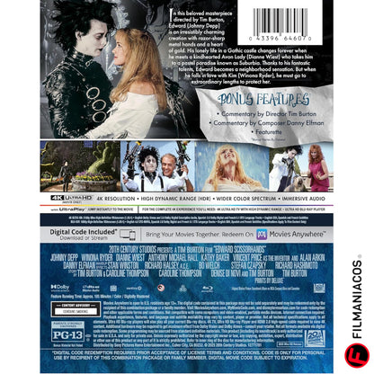 PRE-VENTA: Edward Scissorhands (1990) (35th Anniversary Steelbook) [4K Ultra HD + Blu-ray]