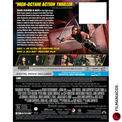PRE-VENTA: Escape From L.A. (1996) (30th Anniversary Steelbook) [4K Ultra HD + Blu-ray]