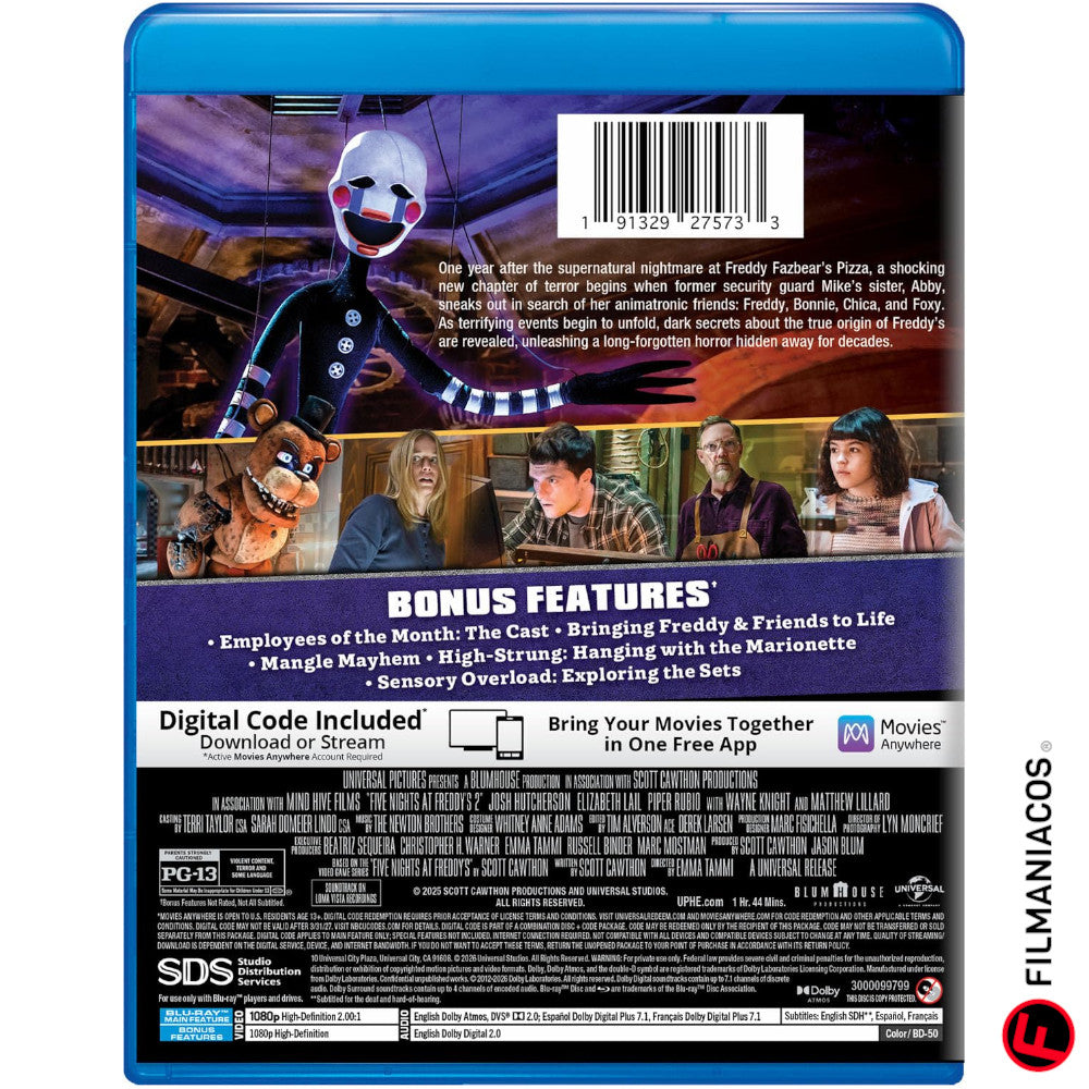 PRE-VENTA: Five Nights at Freddy's 2 (2025) [Blu-ray]