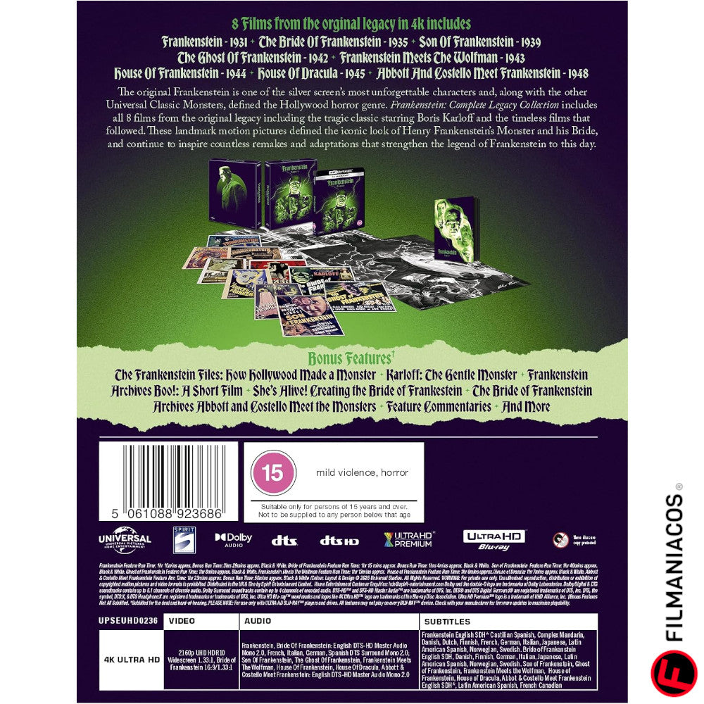 PRE-VENTA: Frankenstein: Legacy (1931-1948) (Gift-Set) [4K Ultra HD]
