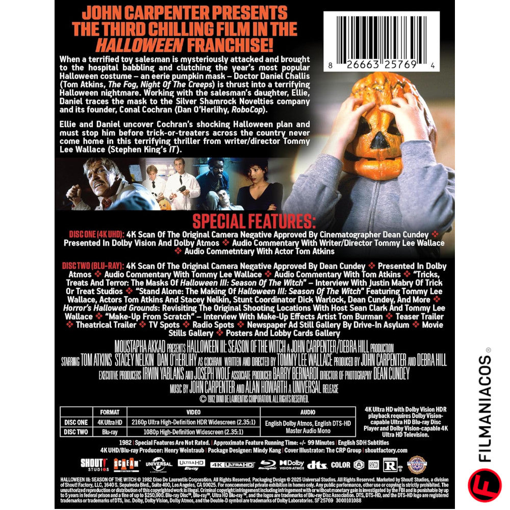 PRE-VENTA: Halloween III: Season of the Witch (1982) (Steelbook) [4K Ultra HD + Blu-ray]