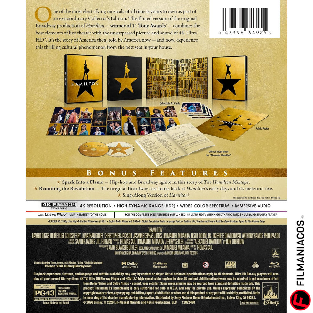 PRE-VENTA: Hamilton (2020) (Gift-Set Digipack) [4K Ultra HD + Blu-ray]