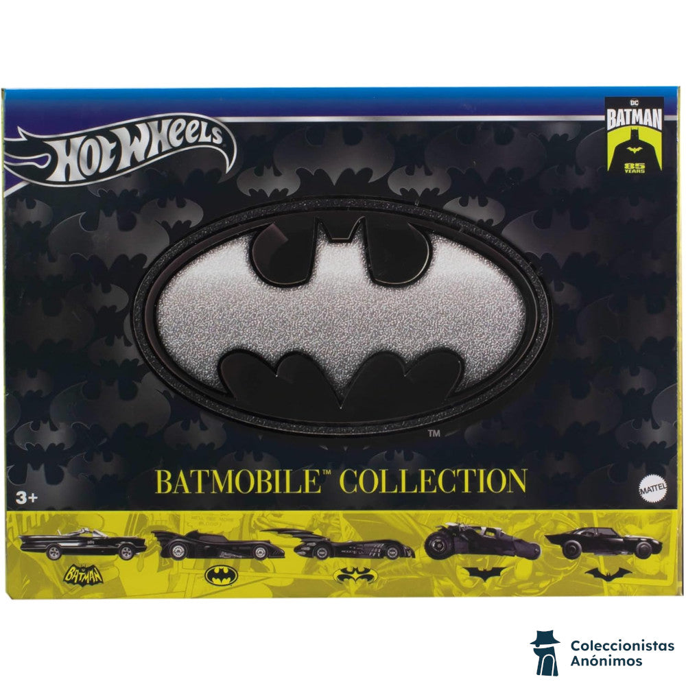 DC Batman Hot Wheels Set 5 Batimóviles en empaque commemorativo 85 aniversario (Escala 1:64)