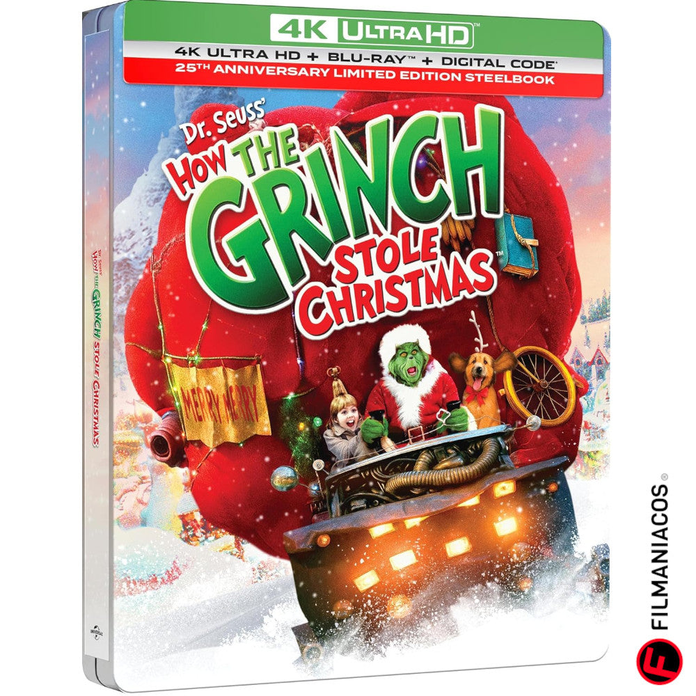 PRE-VENTA: Dr. Seuss' How the Grinch Stole Christmas (2000) (25th Anniversary Steelbook) [4K Ultra HD + Blu-ray]