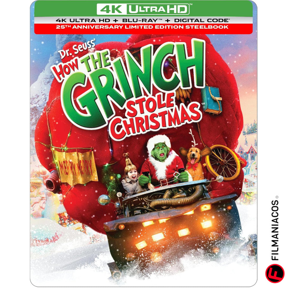 PRE-VENTA: Dr. Seuss' How the Grinch Stole Christmas (2000) (25th Anniversary Steelbook) [4K Ultra HD + Blu-ray]