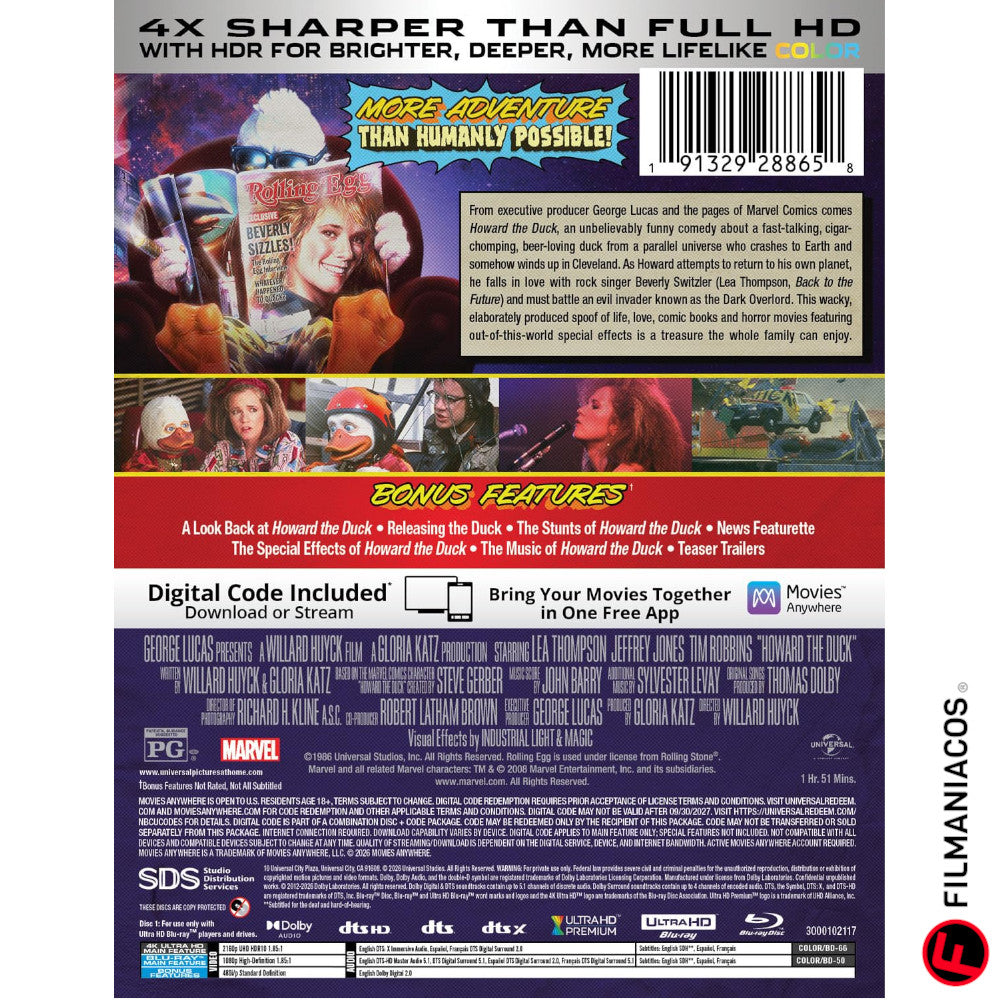 PRE-VENTA: Howard the Duck (1986) (40th Anniversary Steelbook) [4K Ultra HD + Blu-ray]