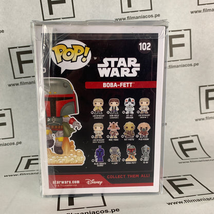 Star Wars Funko Pop Boba Fett (102) (Smuggler's Bounty Exclusive) + Protector