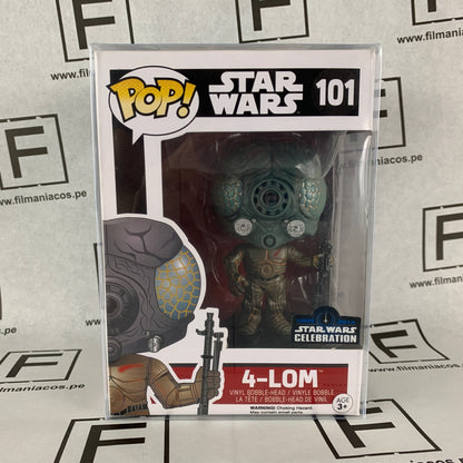 Star Wars Funko Pop 4-Lom (101) (Star Wars Celebration 2016 Exclusive) + Protector