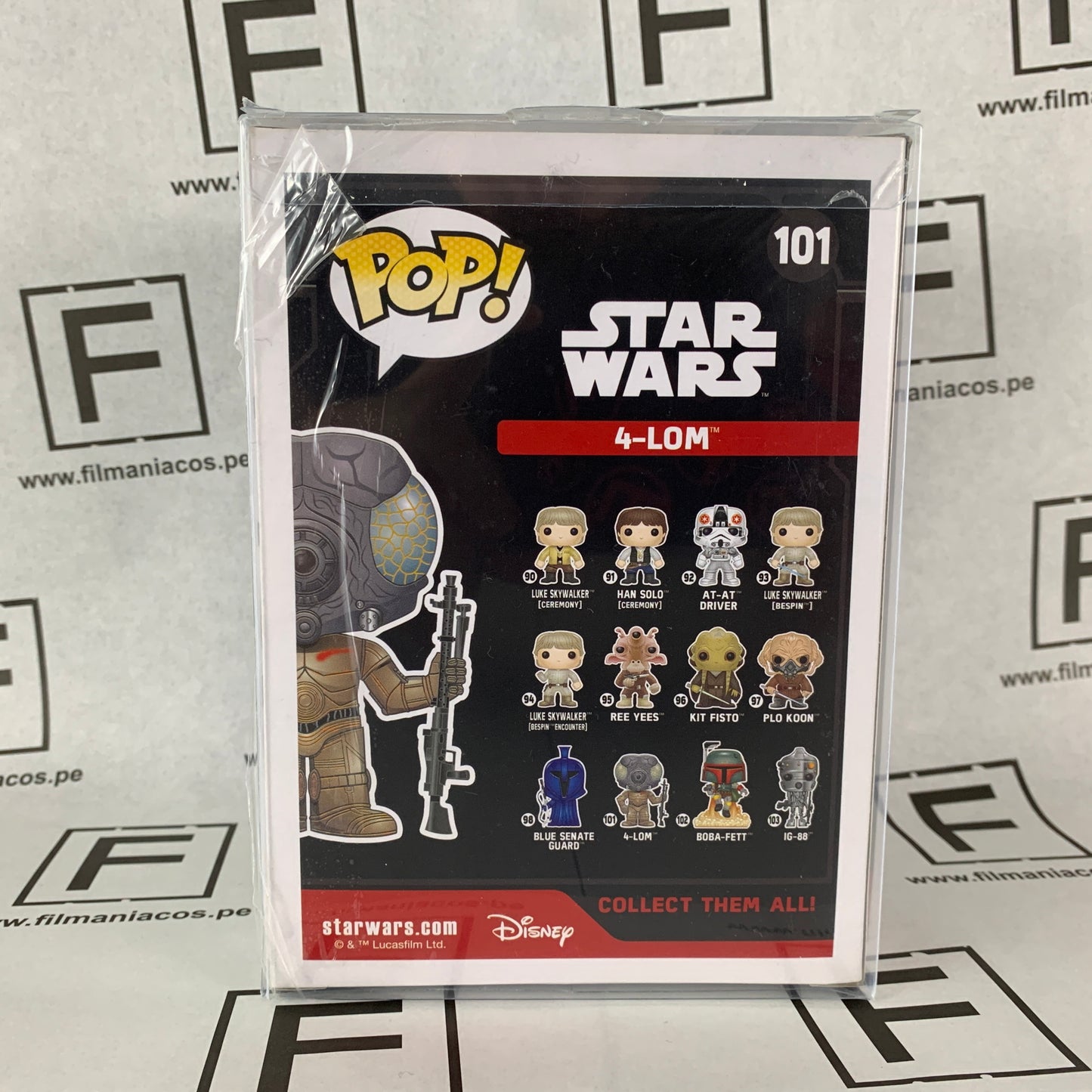 Star Wars Funko Pop 4-Lom (101) (Star Wars Celebration 2016 Exclusive) + Protector