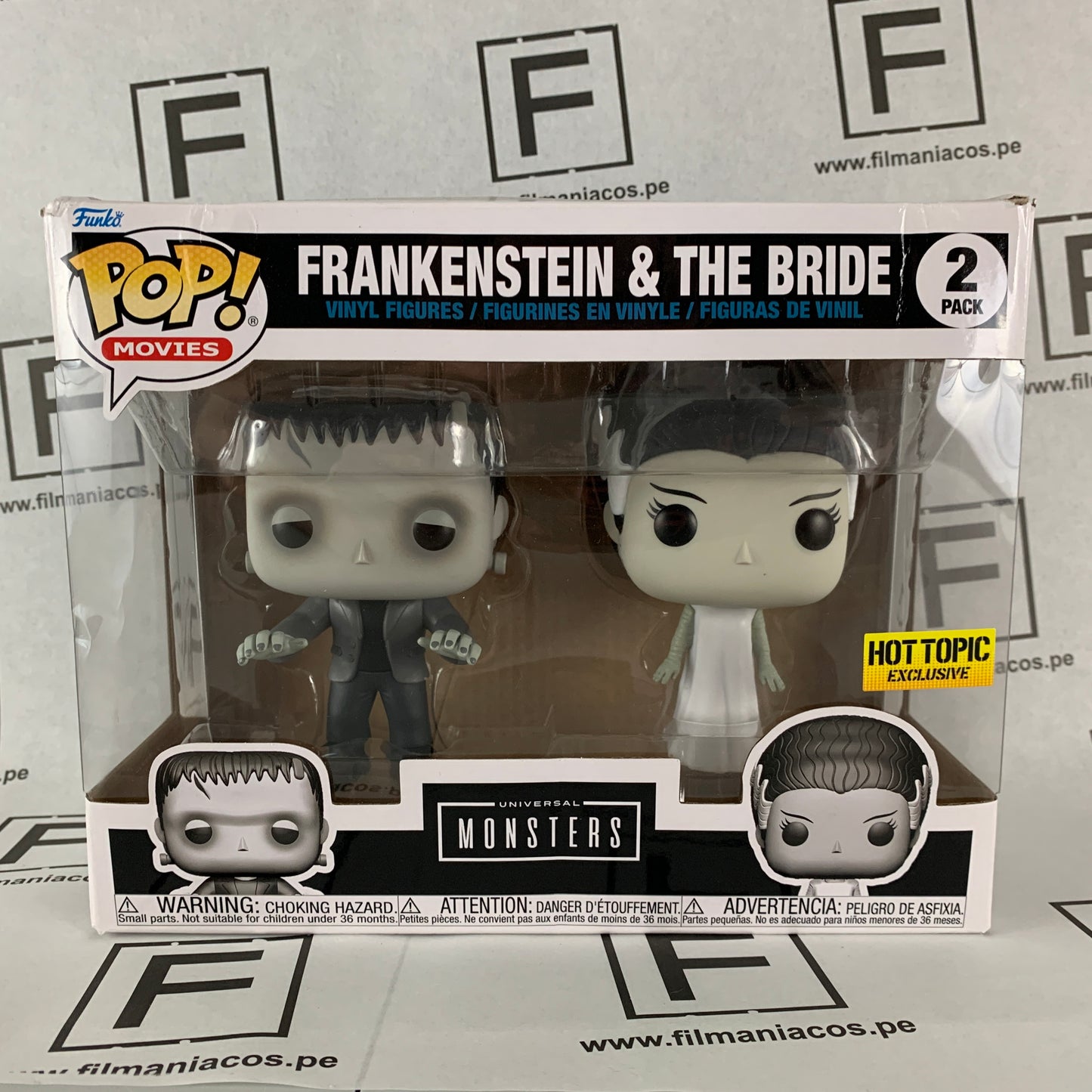 Universal Monsters Funko Pop Movies Frankenstein & The Bride (Hot Topic Exclusive 2-Pack) >>CAJA DAÑADA<<