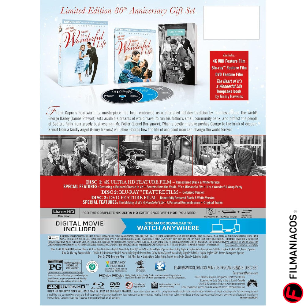 PRE-VENTA: It's a Wonderful Life (1946) (Gift-Set estándar) [4K Ultra HD + Blu-ray]