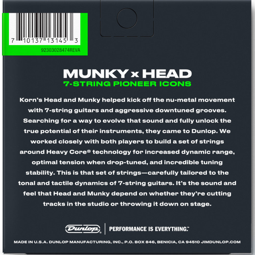 Jim Dunlop Heavy Core Guitar Strings KoRn (7-Strings 10/65)