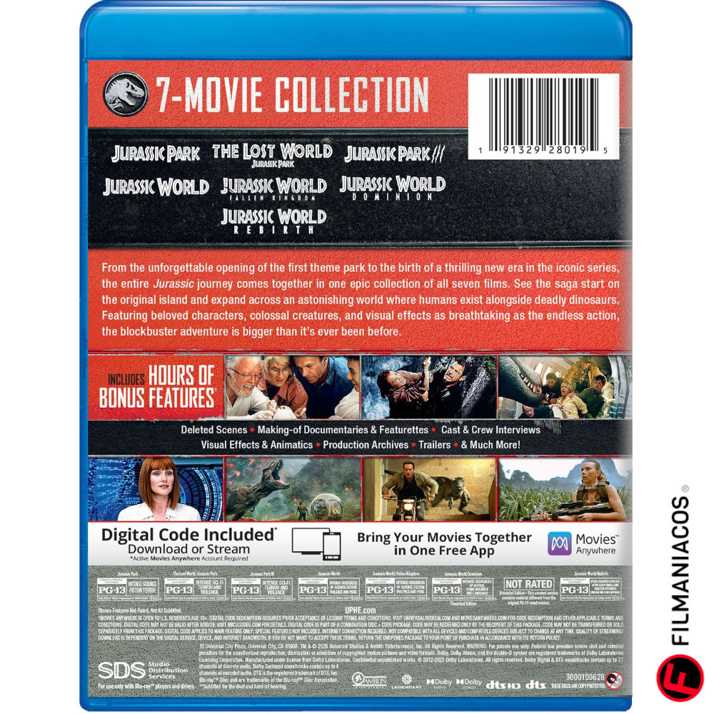 PRE-VENTA: Jurassic World: 7-Movie Collection (1993-2025) [Blu-ray]