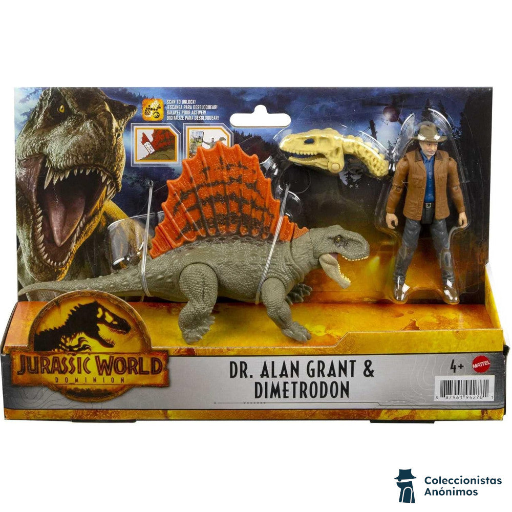 Jurassic World Mattel Dominion Dr. Alan & Dimetrodon [ABIERTO]