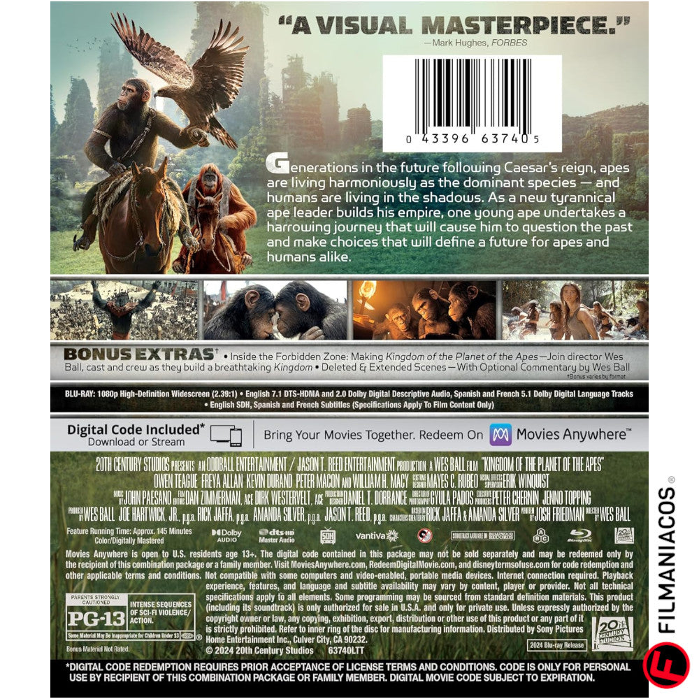 PEDIDO: Kingdom of the Planet of the Apes (2024) [Blu-ray]