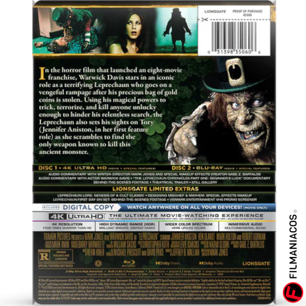PRE-VENTA: Leprechaun (1993) (Lionsgate Limited Steelbook) [4K Ultra HD + Blu-ray]