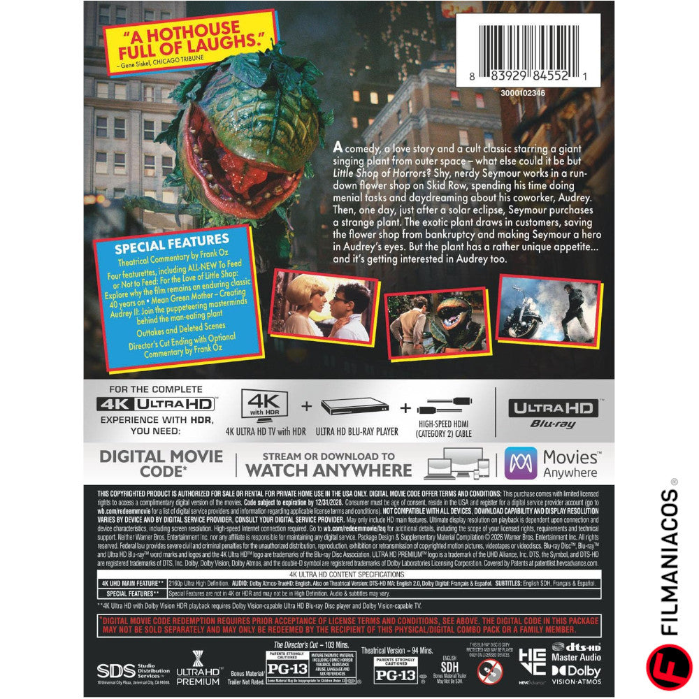 PRE-VENTA: Little Shop of Horrors (1986) (Steelbook) [4K Ultra HD]