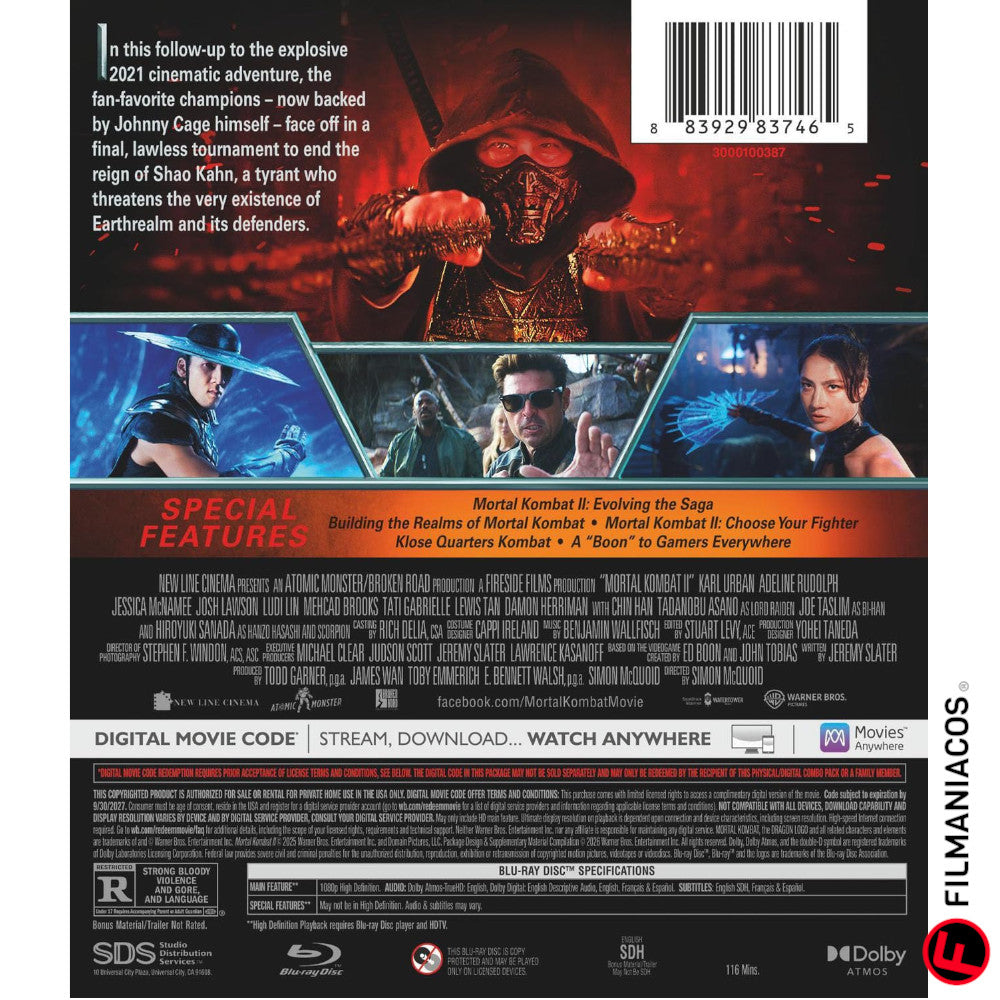 PRE-VENTA: Mortal Kombat II (2026) [Blu-ray]