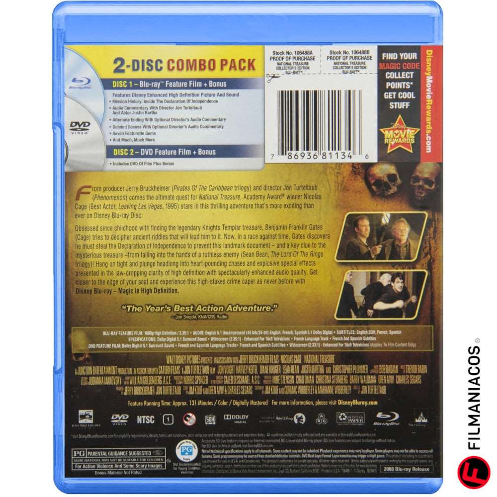 National Treasure (2004) [Blu-ray + DVD] >>USADO<<