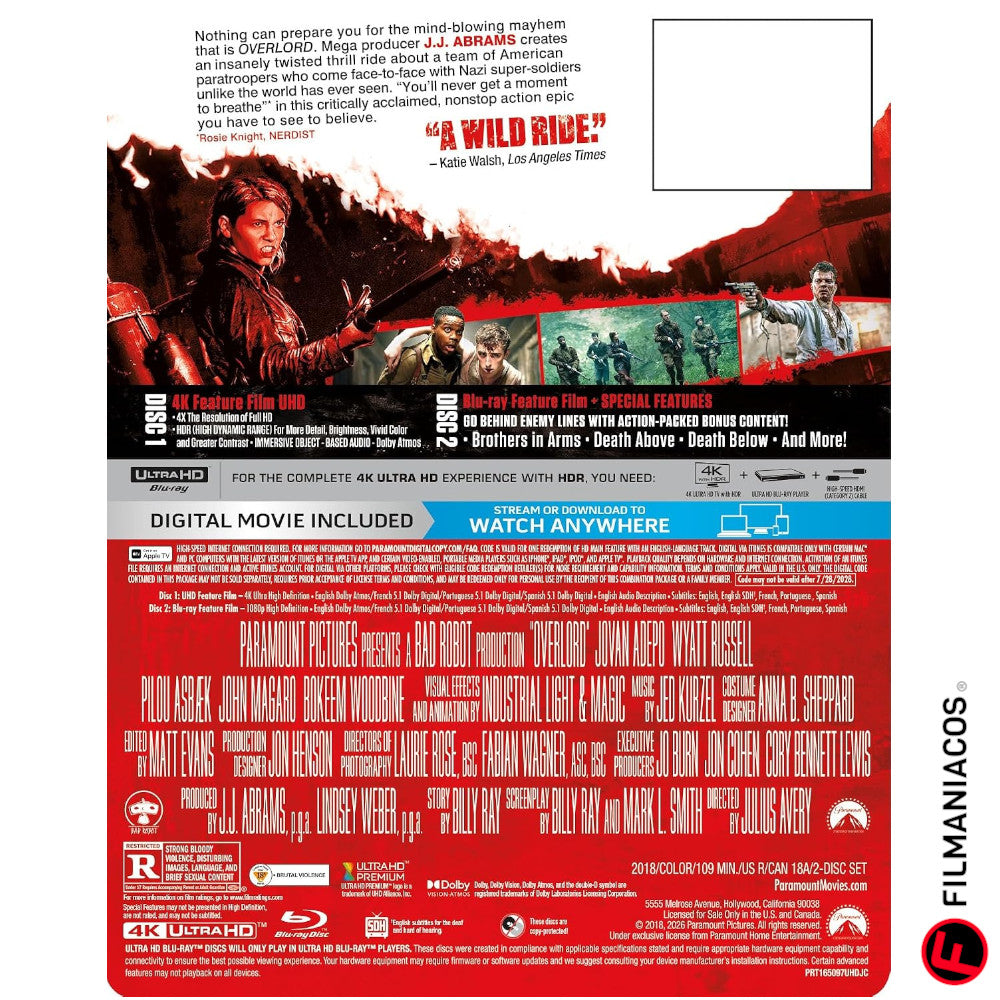 PRE-VENTA: Overlord (2018) (Steelbook) [4K Ultra HD + Blu-ray]