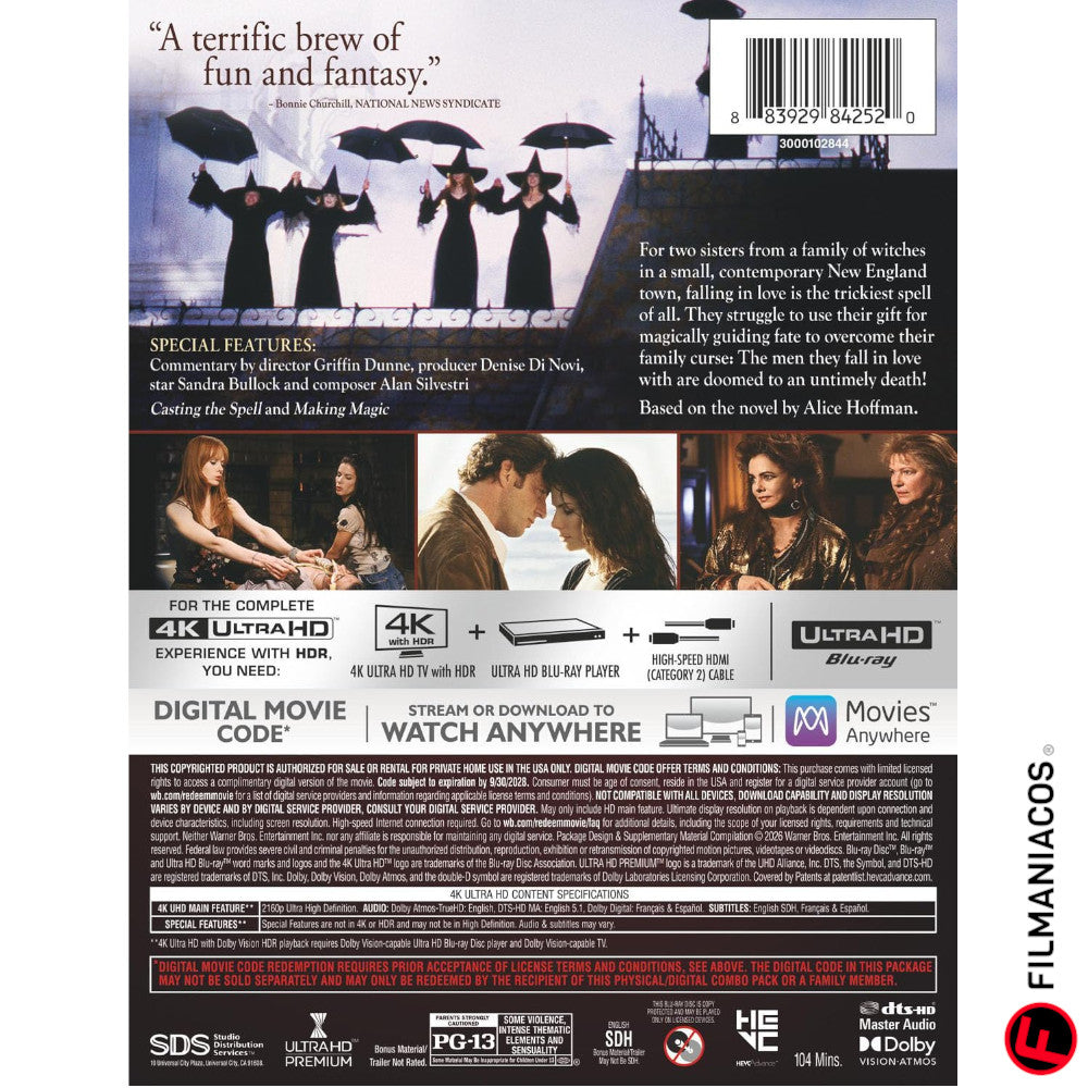 PRE-VENTA: Practical Magic (1998) (Steelbook) [4K Ultra HD]