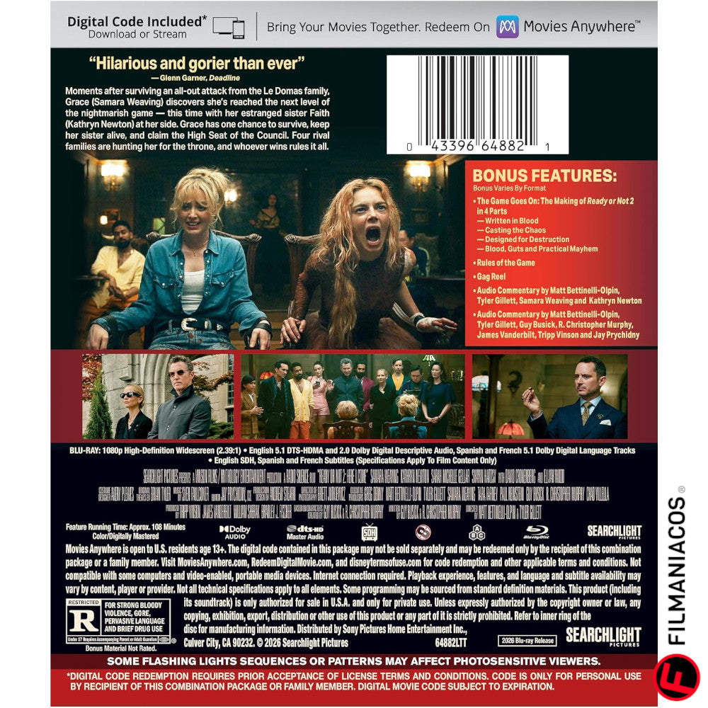 PRE-VENTA: Ready or Not 2: Here I Come (2026) [Blu-ray]