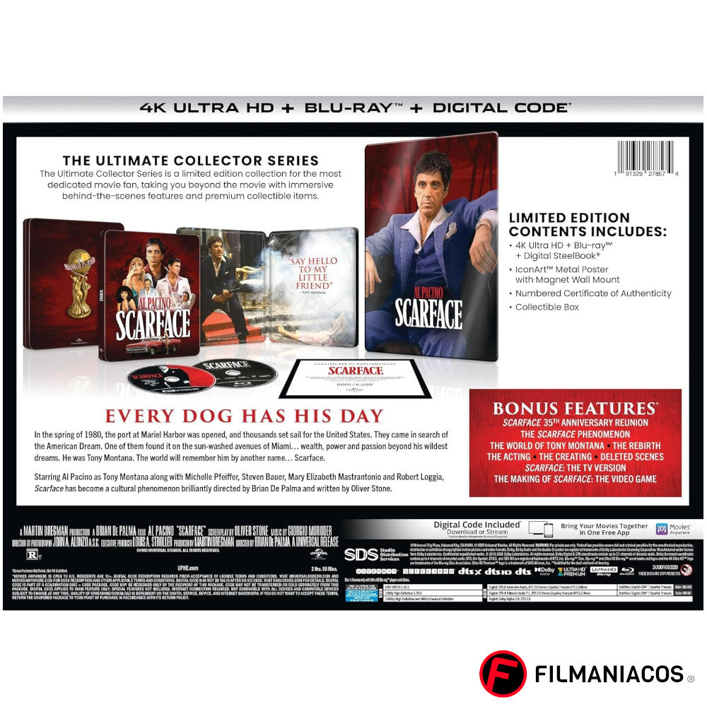 PRE-VENTA: Scarface (1983) (Gift-Set con Steelbook) [4K Ultra HD + Blu-ray]
