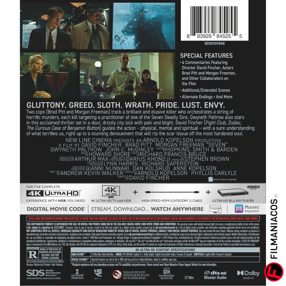 PRE-VENTA: Se7en (1995) [4K Ultra HD]