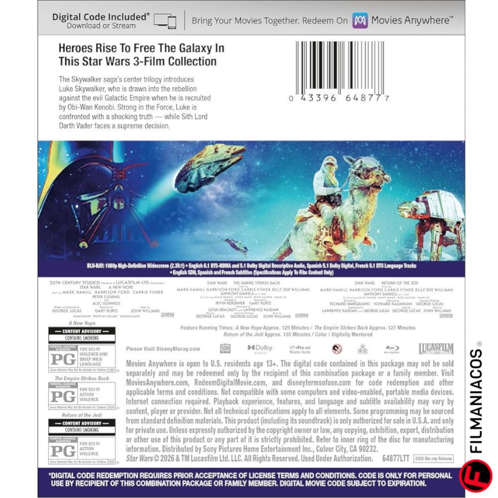 PEDIDO: Star Wars: Original Trilogy (1977-1983) [Blu-ray]