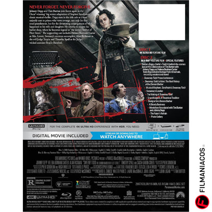 PRE-VENTA: Sweeney Todd: The Demon Barber of Fleet Street (2007) (Steelbook) [4K Ultra HD + Blu-ray]