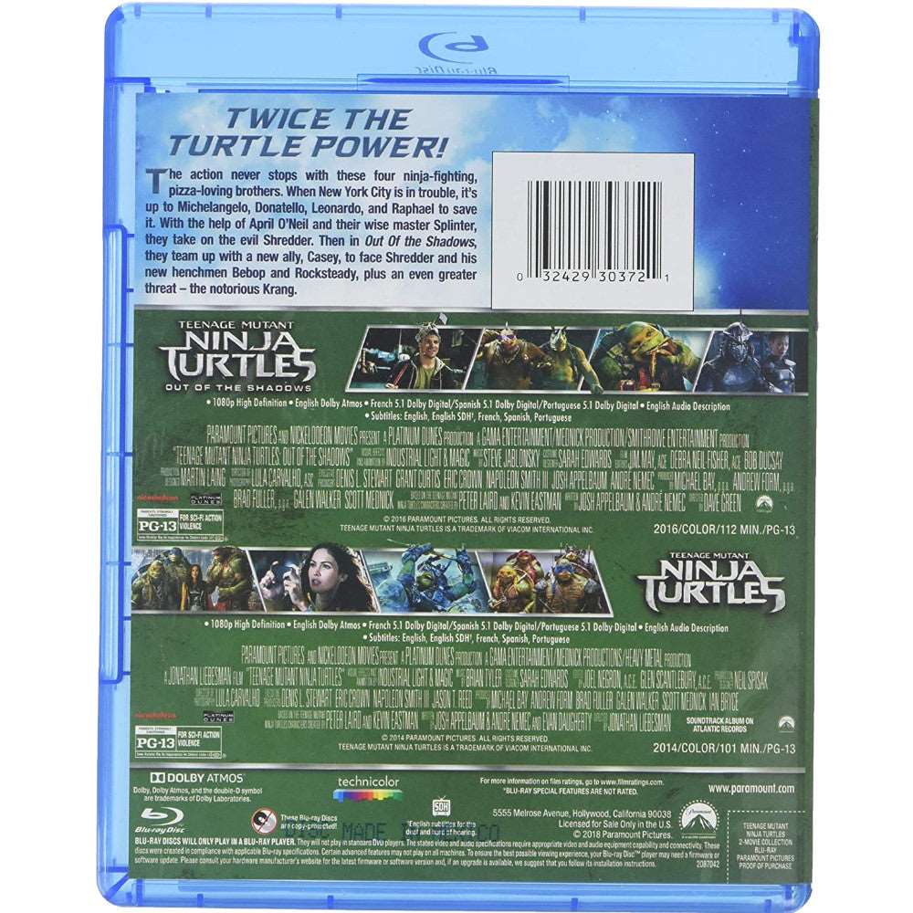 Teenage Mutant Ninja Turtles: 2-Movie Collection (2014-2016) [Blu-ray]