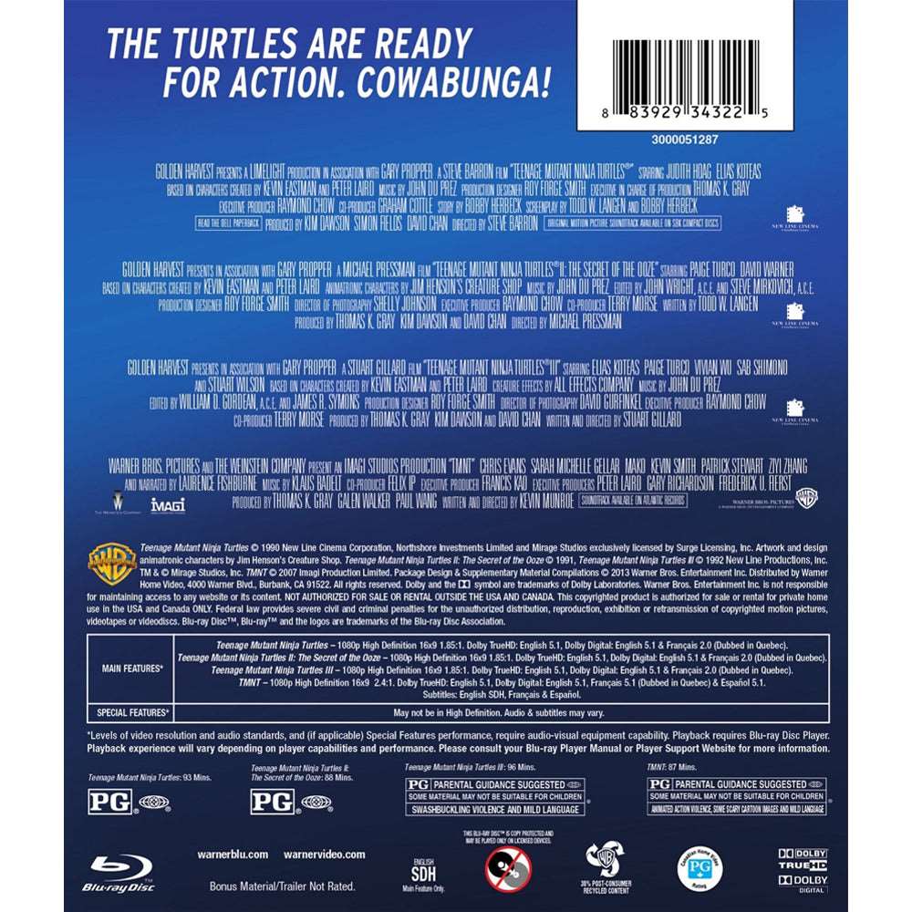 Teenage Mutant Ninja Turtles: 4 Film Favorites (1990-2007) [Blu-ray] >>CAJA DAÑADA<<