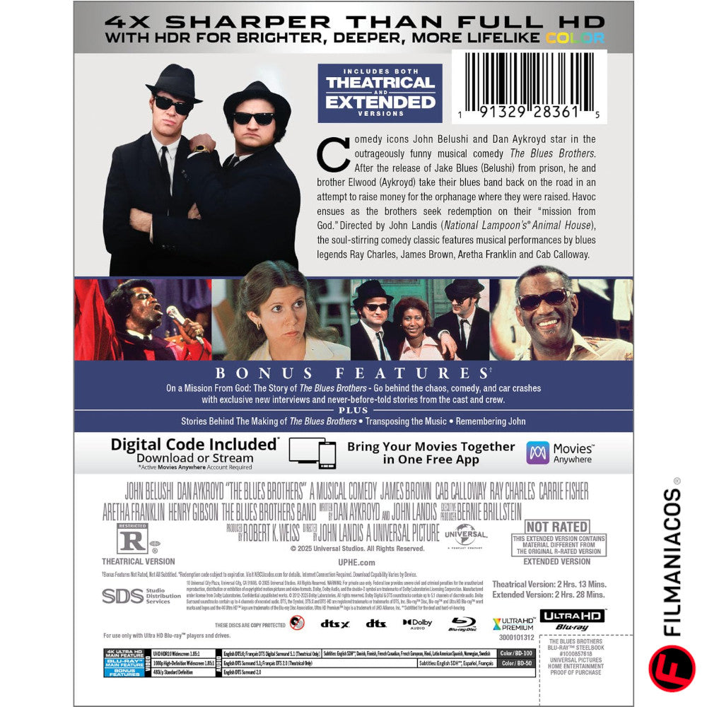 PRE-VENTA: The Blues Brothers (1980) (45th Anniversary Steelbook) [4K Ultra HD + Blu-ray]